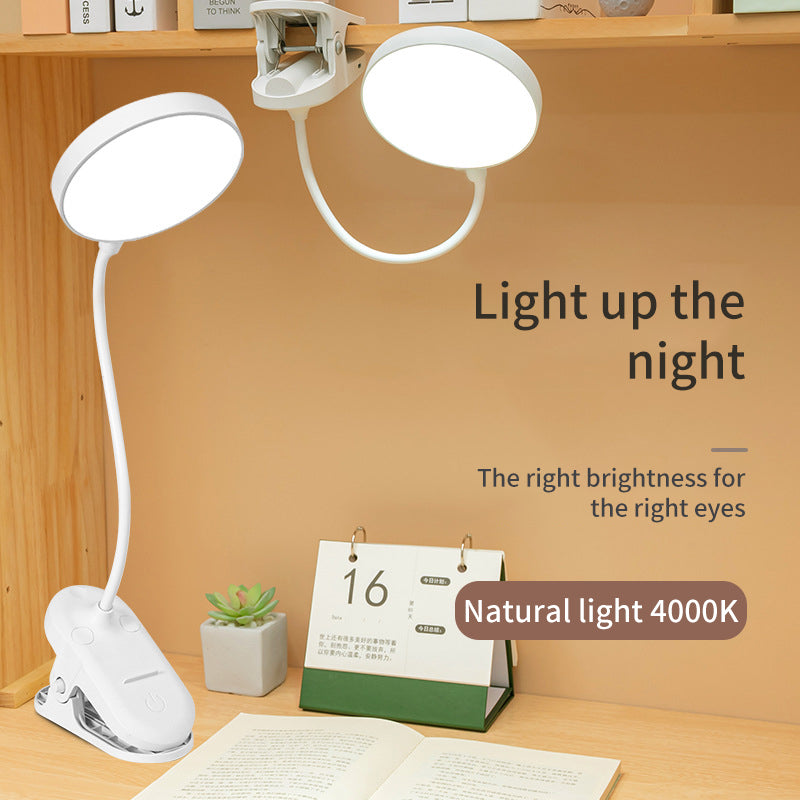 Clip Desk Lamp Study With Student Dormitory Home Eye Protection Lamp Desk LED Rechargeable Bedroom Bedside Lamp - American Smart
