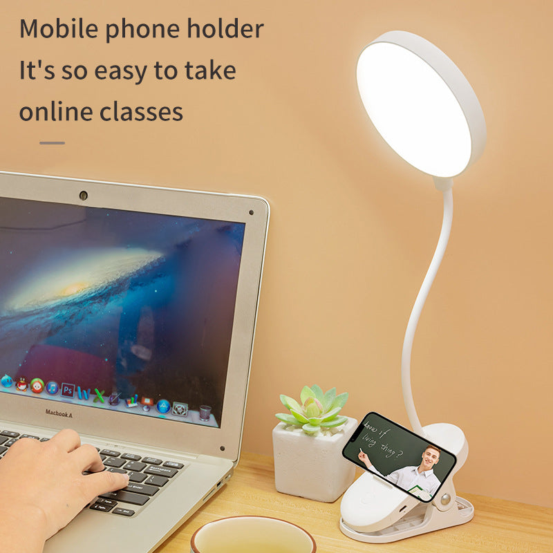 Clip Desk Lamp Study With Student Dormitory Home Eye Protection Lamp Desk LED Rechargeable Bedroom Bedside Lamp - American Smart