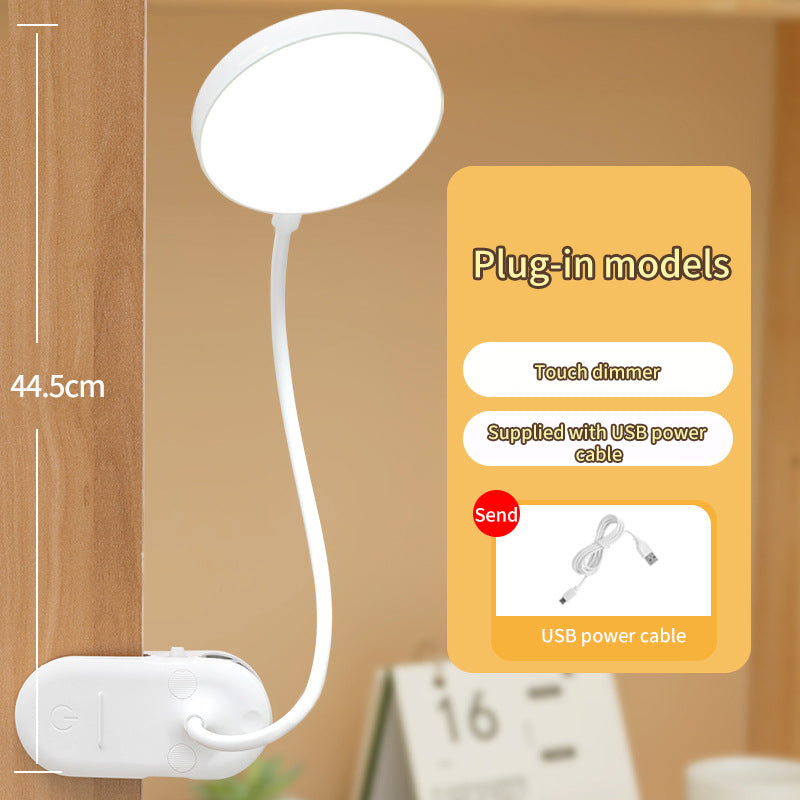 Clip Desk Lamp Study With Student Dormitory Home Eye Protection Lamp Desk LED Rechargeable Bedroom Bedside Lamp - American Smart