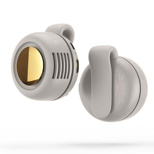 Eprolo portable clip-on mini bladeless fan, compact handheld design for waist or bag, ideal for personal cooling.