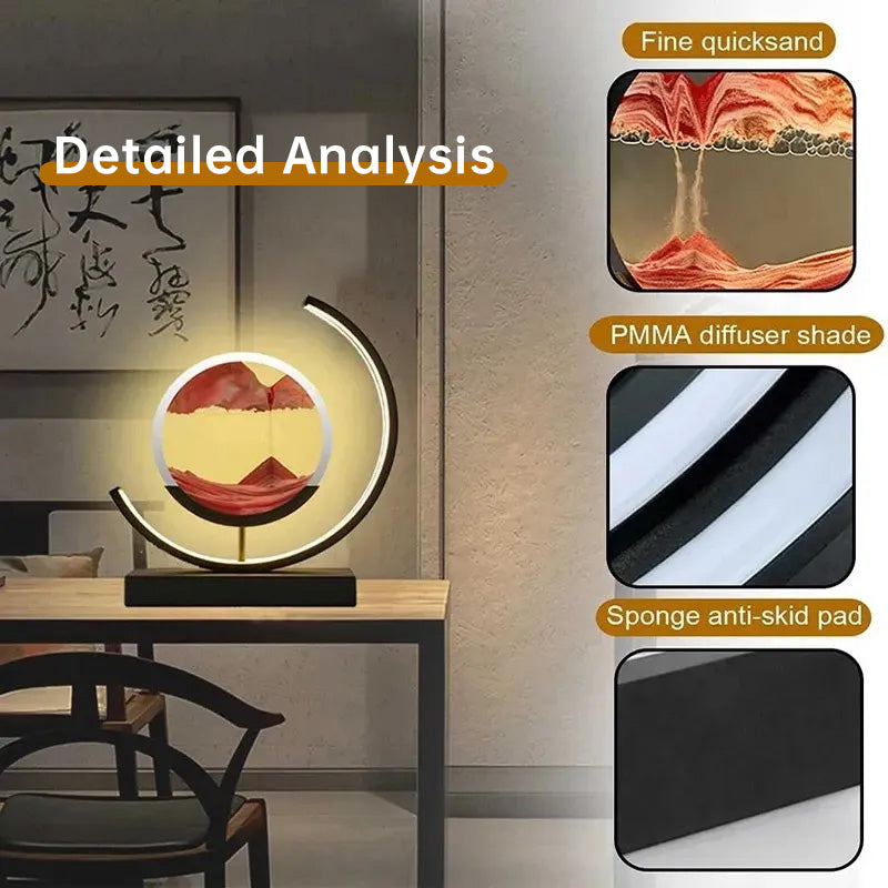 Eprolo LED flowing sand painting lamp night light with colorful swirling sand design for home decor or gift.