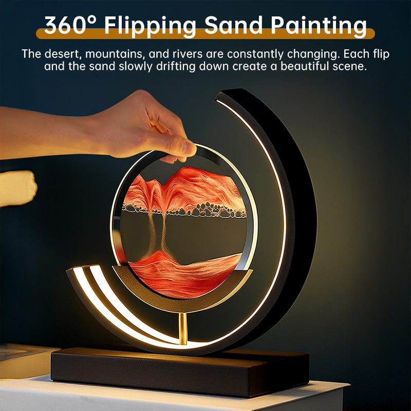 LED flowing sand painting lamp by eprolo, night light with dynamic sand flow, decorative home light and gift option.