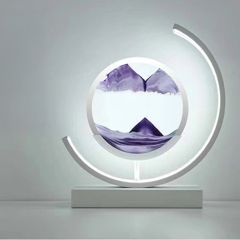 Eprolo LED flowing sand painting lamp night light with colorful swirling sand and calming glow, ideal for home decor or gifts.