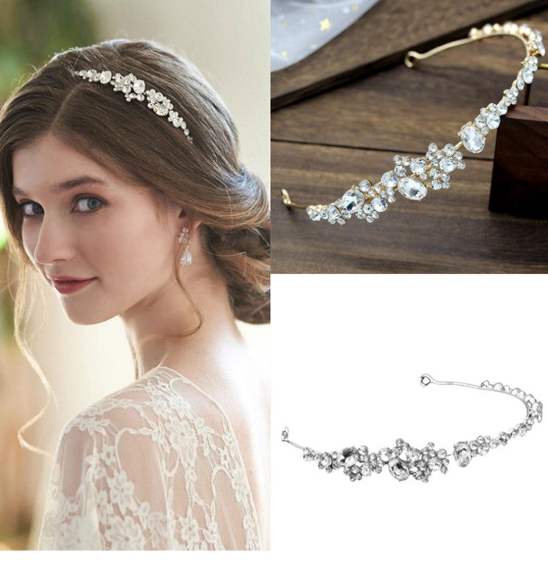 Eprolo rhinestone headband diadem wedding dress accessory with sparkling rhinestones and intricate design for bridal elegance