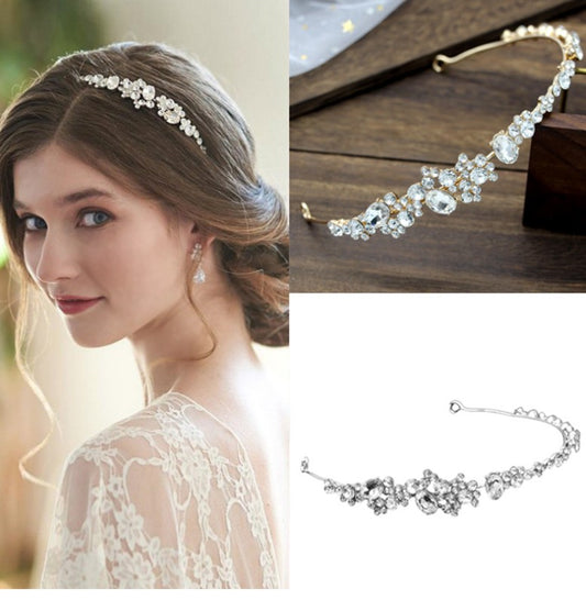 Eprolo rhinestone headband diadem wedding dress accessory with sparkling rhinestones and intricate design for bridal elegance