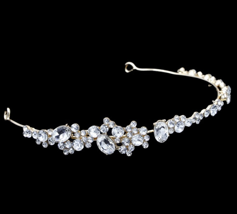 Elegant rhinestone headband diadem for wedding dress accessories by eprolo, featuring intricate sparkling design on a delicate band.