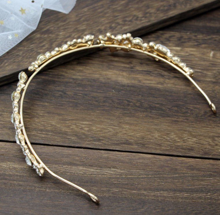 Eprolo rhinestone headband diadem with intricate floral design, perfect for wedding dress accessories and special occasions.