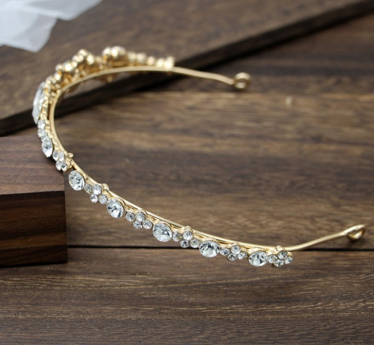 Eprolo rhinestone headband diadem wedding dress accessory with sparkling stones and intricate design, ideal for bridal hairstyles.