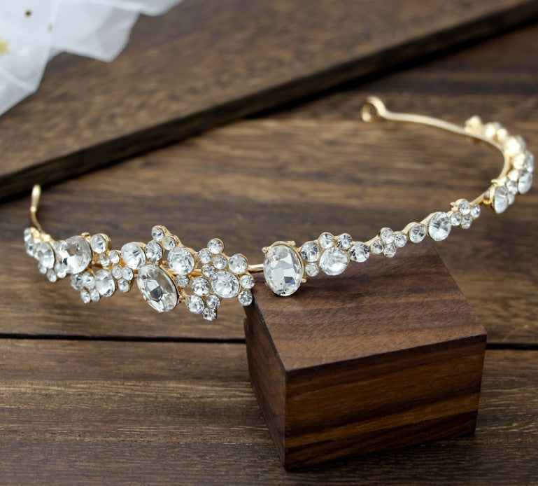 Eprolo rhinestone headband diadem with intricate design, perfect as wedding dress accessory, sparkling and elegant.