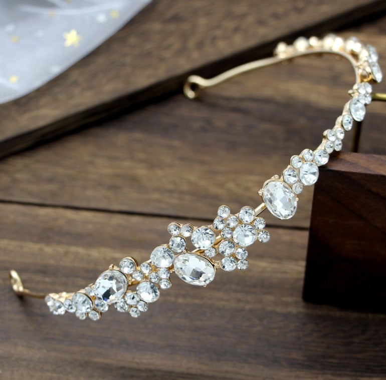 Eprolo rhinestone headband diadem for wedding dress accessories, featuring sparkling rhinestones and elegant design.