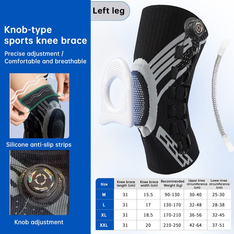 Eprolo adjustable knee brace with spring support, slim shin protector, non-slip compression sports knee pads for basketball and activity.
