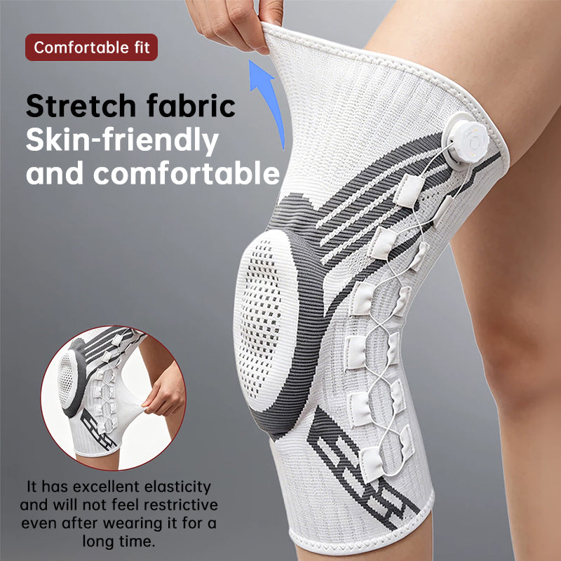 eprolo adjustable knee brace with spring support and slim shin design, non-slip compression sports protector for basketball and knee stability