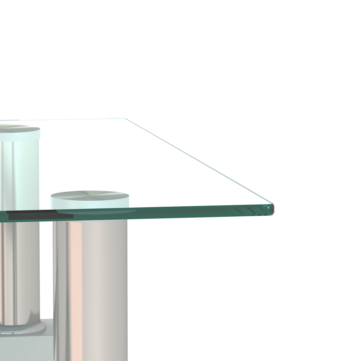 Set of 2 modern tempered glass square coffee tables with transparent and white finishes, ideal as living room end tables by eprolo.