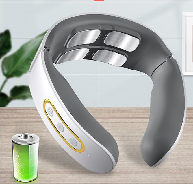 eprolo USB rechargeable cervical spondylosis massager with 4 heads, heating, pulse kneading, and neck protector for full-body meridian massage