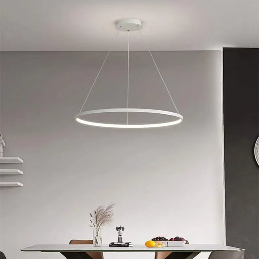 Dimmable LED chandelier pendant light by eprolo, surface-mounted, minimalist design ideal for kitchen or living room lighting.