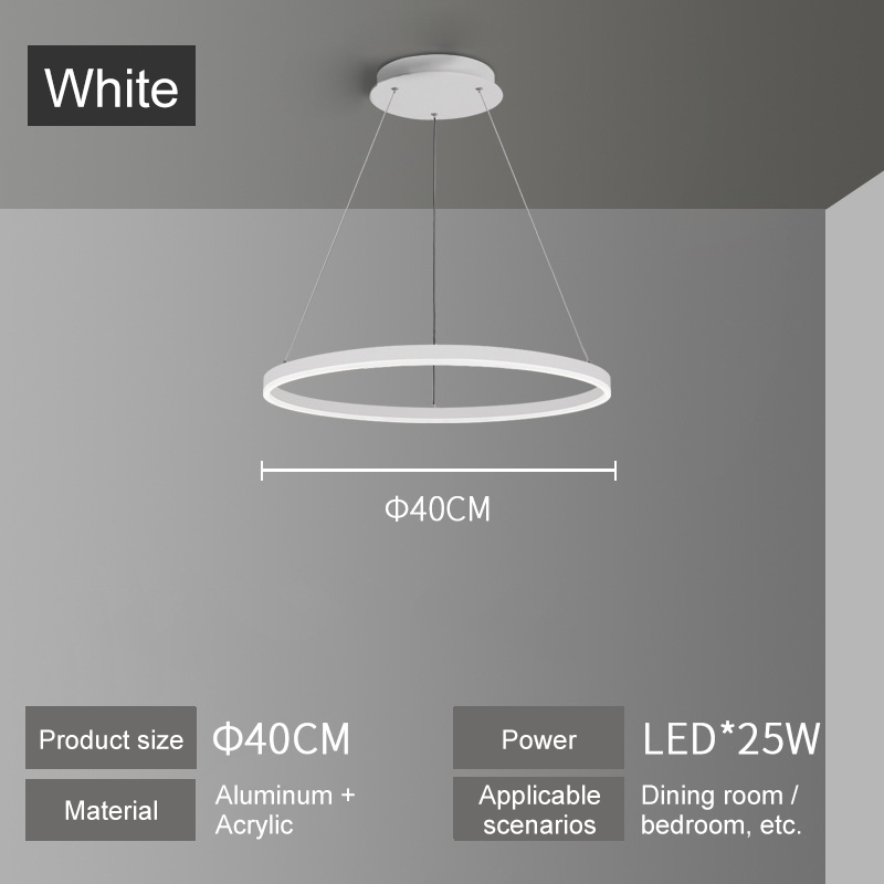 Dimmable LED chandelier pendant light from eprolo, surface-mounted minimalist design for kitchen or living room lighting.