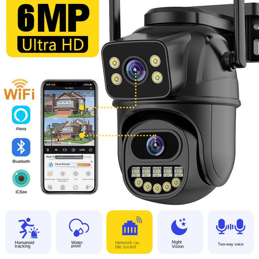 Dual screen wireless 360 degree mobile remote outdoor WiFi camera monitoring - American Smart