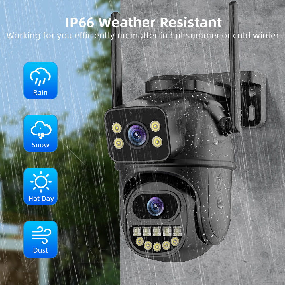 Dual screen wireless 360 degree mobile remote outdoor WiFi camera monitoring - American Smart