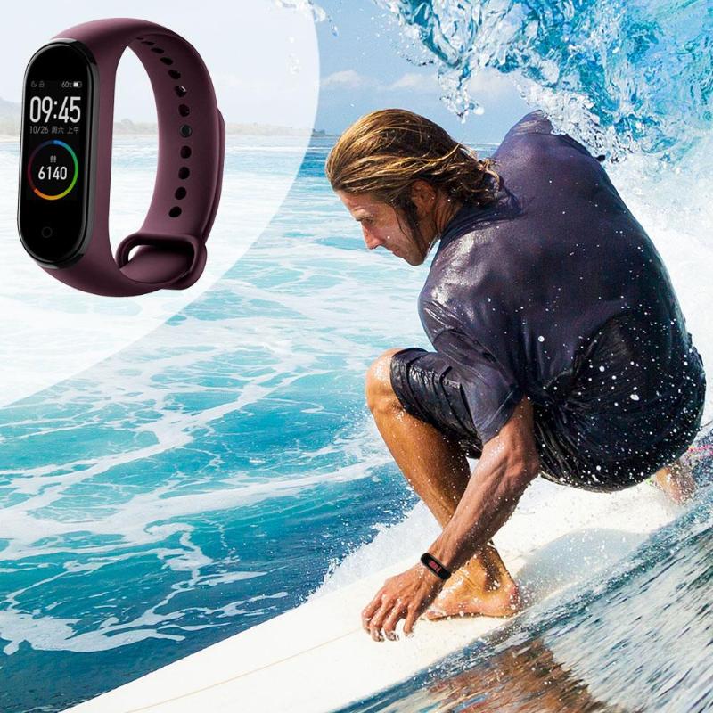 Chinese Version Xiaomi Mi Band 4 5ATM Heart Rate Smart Wristband (Wine Red) - American Smart