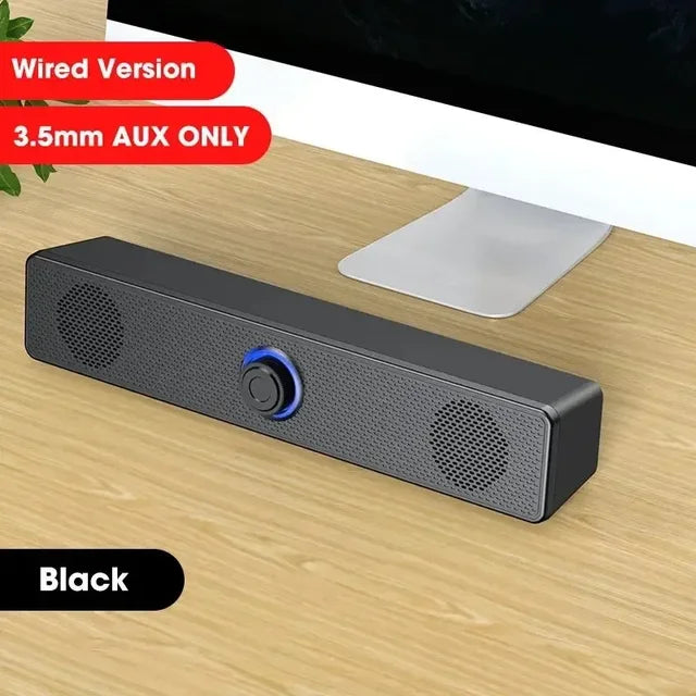eprolo wired and wireless Bluetooth soundbar for TV and PC, USB powered home theater surround audio system with sleek design