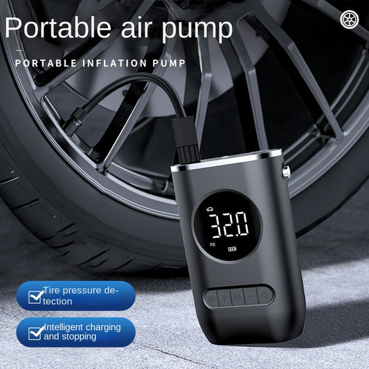 eprolo portable electric car inflator pump with wireless charging, compact handheld design for bicycle and vehicle tire inflation