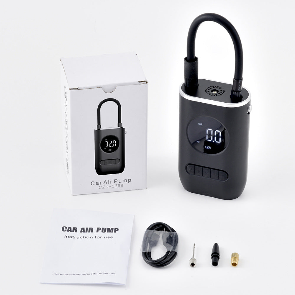 Eprolo portable electric car inflator pump with digital display, handheld design, wireless charging, suitable for bicycles and cars.