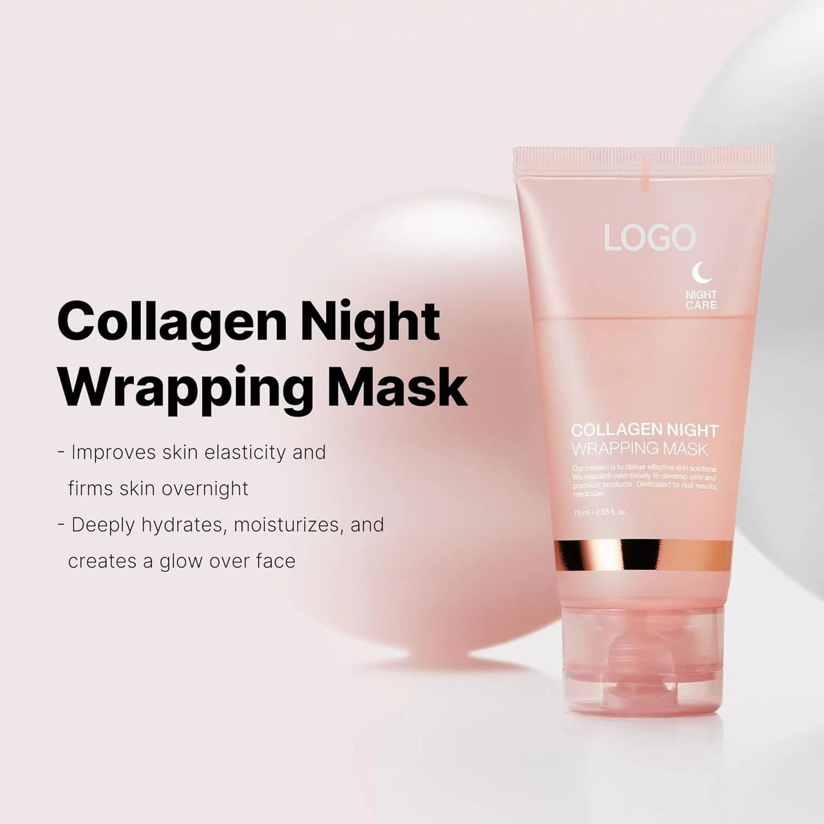 Eprolo collagen peel-off mask for deep cleansing, skin rejuvenation, and moisturizing, shown as a smearable cream on skin.