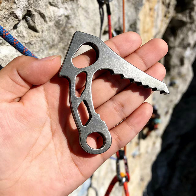 Stainless steel X7AC Pro Series heavy-duty climbing hook by eprolo, designed for extreme and sport climbing activities.