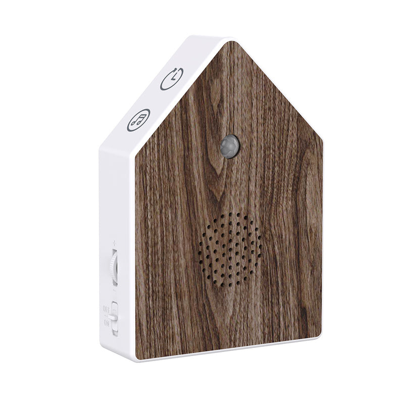 Portable eprolo birdsong music box with motion sensor, featuring realistic bird chirp sounds for desktop or wall mount use.
