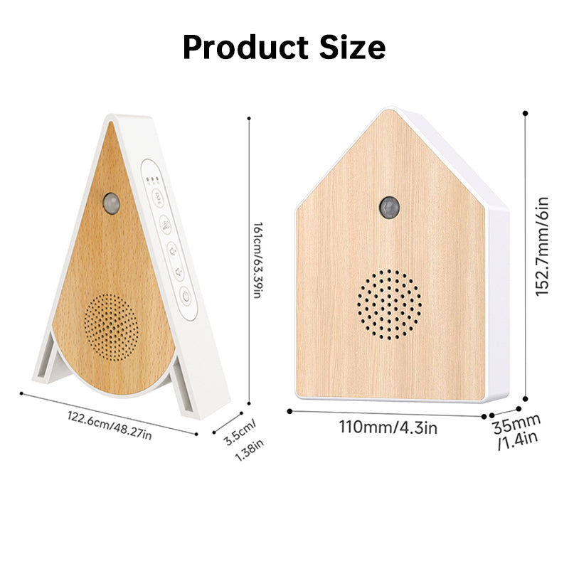 Portable eprolo birdsong music box with motion sensor, featuring realistic bird chirp sounds, for desktop or wall mounting.