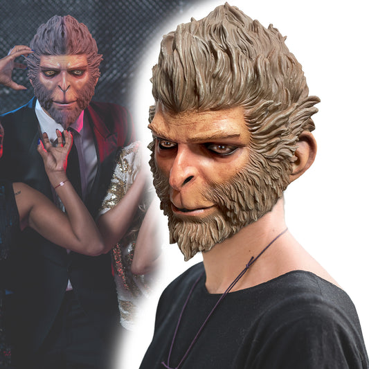 Black Myth: Halloween Wukong New Empty Mask Game Cos Props Peripheral Wukong Mask Funny Monkey Headgear Halloween Gifts - American Smart