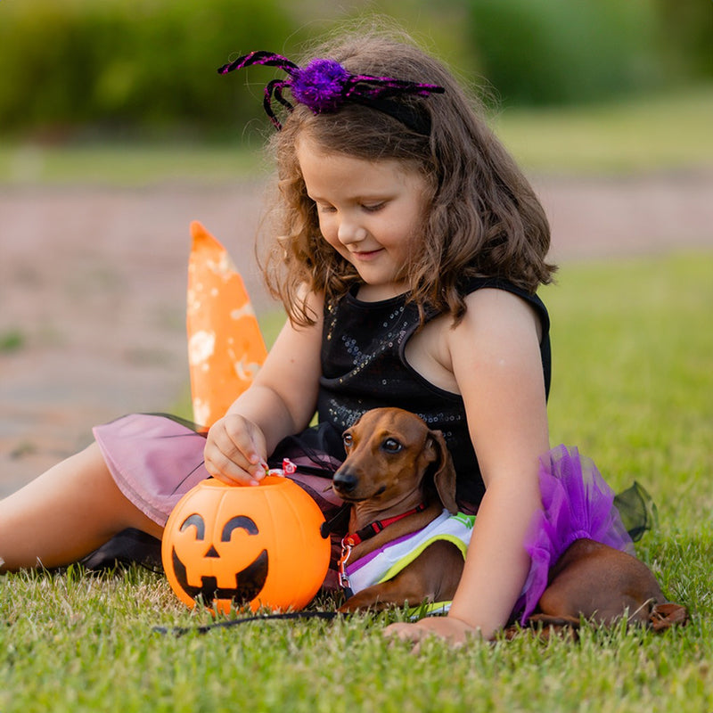 Three plastic Halloween pumpkin buckets by eprolo, 7-inch size, ideal for kids' trick-or-treating and festive home decor.