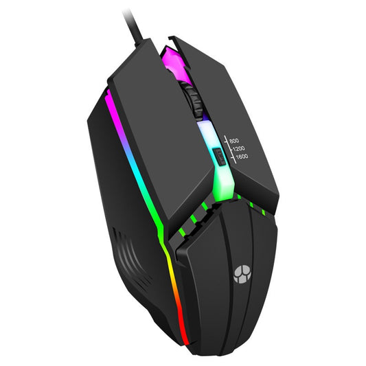 Colorful luminous eprolo X1 Wired Mouse for home and office, featuring a sleek design and ergonomic shape for comfortable use.