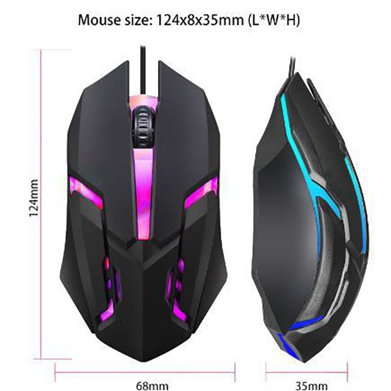Eprolo X1 Neutral wired computer mouse with colorful luminous accents, designed for home, office, and business laptop use.