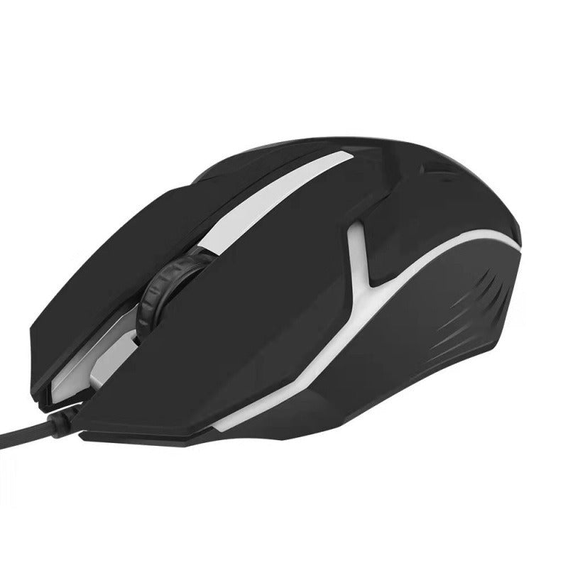 Eprolo X1 Neutral wired computer mouse with luminous colorful accents for home and office use on a laptop or desktop.