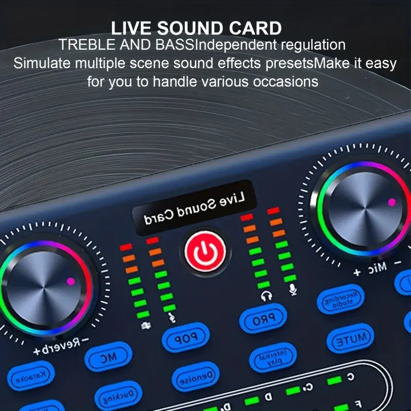 Eprolo HD X60 sound card and professional audio mixer for karaoke, broadcast, KTV, singing, and live sound applications.