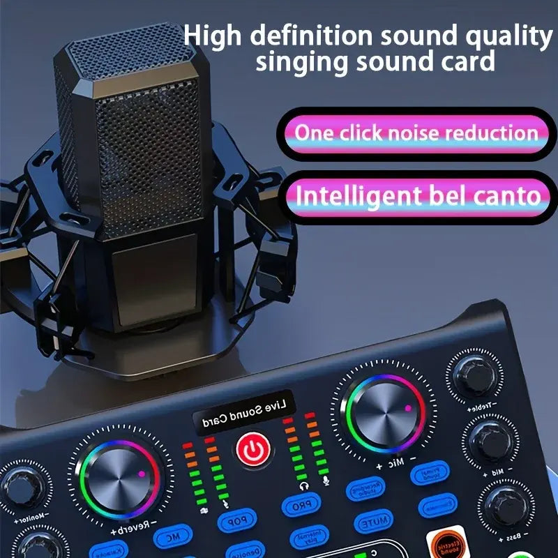 Eprolo HD X60 sound card and professional audio mixer with multiple input channels for karaoke, broadcast, and live sound.