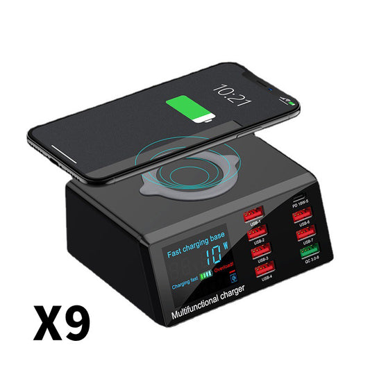 eprolo 100W multi-function USB charger with fast charging, wireless charging, and multiple ports for mobile phones and devices