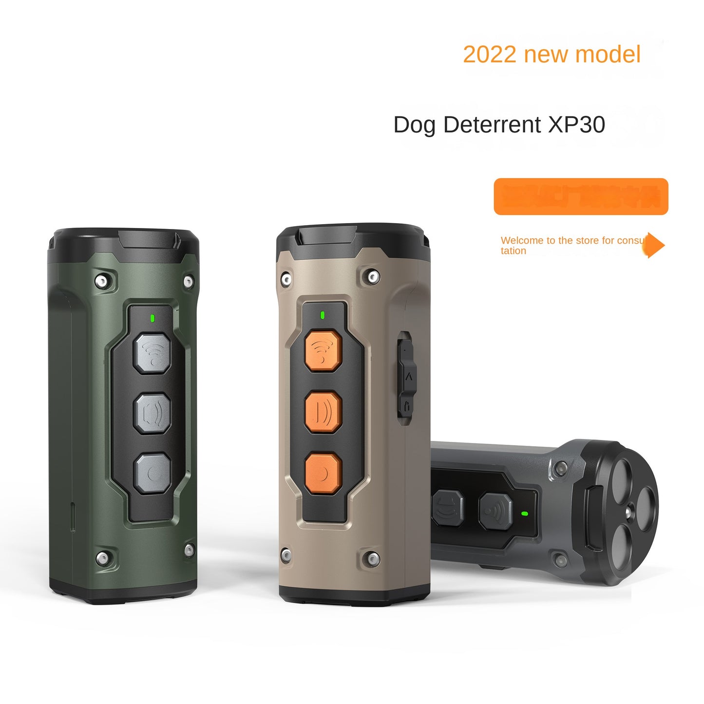 eprolo ultrasonic three-head sound dog repellent with flashlight, anti-barking device for training and protection