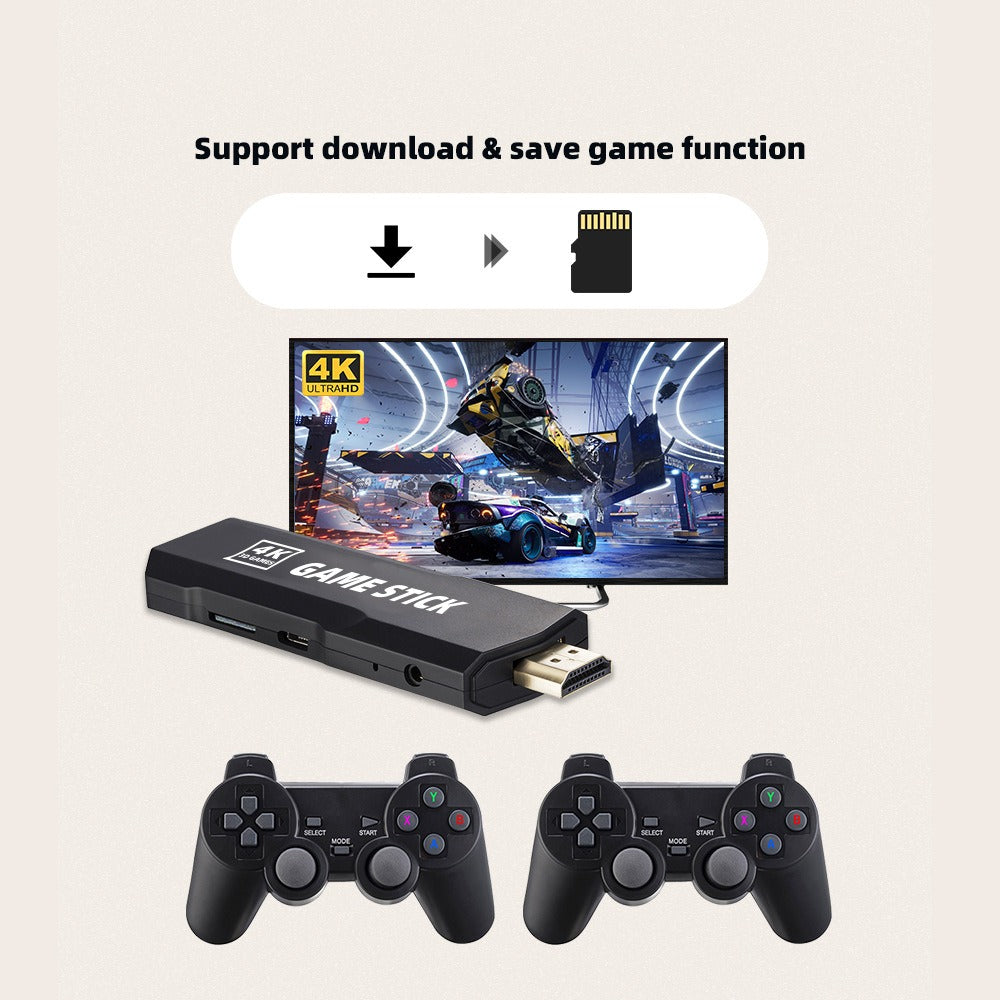 Eprolo Retro Mini GD10 gaming console with classic design, HDMI output, wireless controller, and nostalgic home TV gaming setup