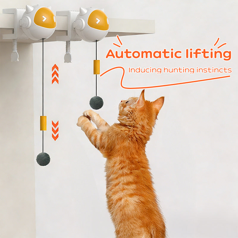 Automatic Interactive Cat Toy Ball with Self-Rotating & Jumping Motion, Electric Pet Teaser for Cats, Anti-Hairball Fun Play - American Smart