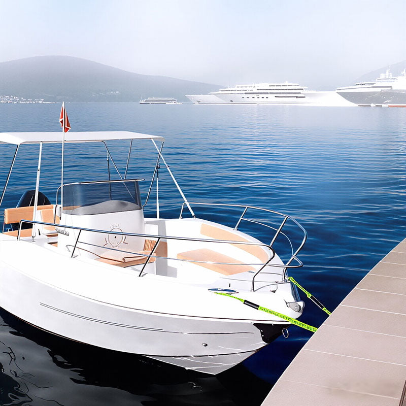 Heavy-duty eprolo bungee dock lines for jet skis, kayaks, and PWC, showing the stretch mooring rope and secure hooks.