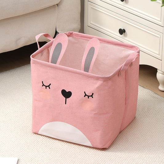 Fabric cartoon kids' toy storage bin by eprolo, foldable clothing organizer and laundry hamper with playful design for living room use.