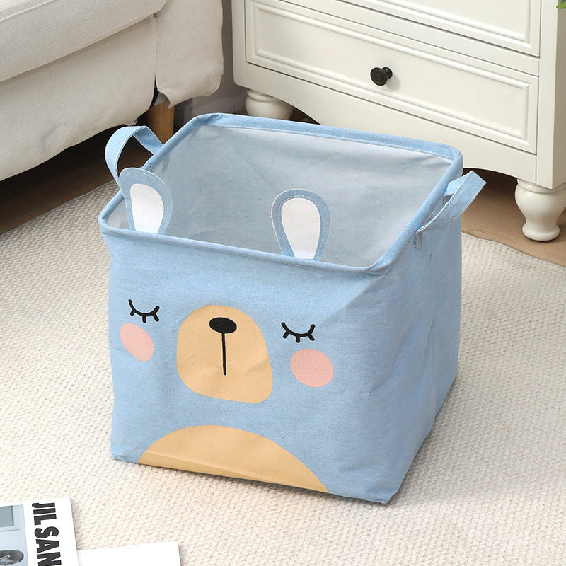 Foldable fabric cartoon kids' toy storage bin by eprolo, versatile laundry hamper and clothing organizer for living room storage.
