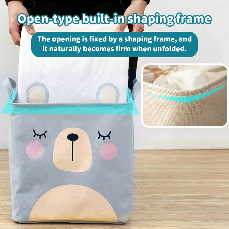 Foldable fabric cartoon kids' toy storage bin by eprolo, creative laundry hamper and clothing organizer for living room storage.