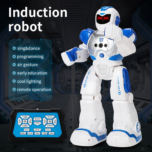 Eprolo Mechanical War Police robot toy with infrared sensor, singing features, and remote control for children’s early education play.
