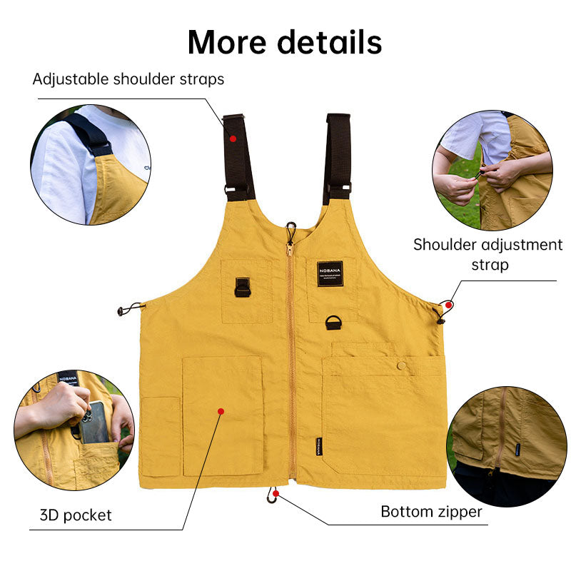 Eprolo multi-pocket sleeveless vest with multiple storage pockets, suitable for camping, fishing, work, and hiking activities.