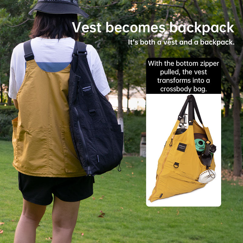 Eprolo multi-pocket sleeveless vest with multiple utility pockets, ideal for camping, fishing, travel, hiking, and work activities.