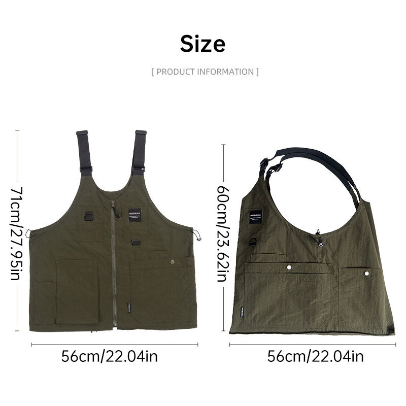 Eprolo multi-pocket sleeveless utility vest with shoulder bag design, ideal for camping, fishing, work, travel, and hiking.