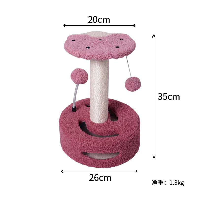 Sunflower Cat Tree – Small Cat Climbing Tower with Scratch Posts & Ball Toy